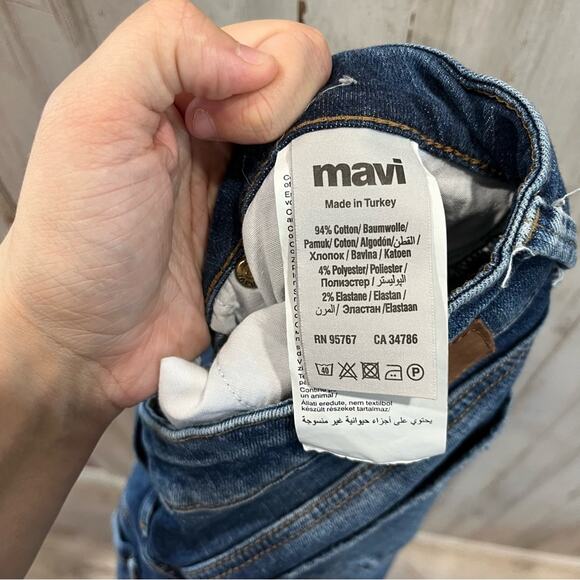 Mavi Emma Slim Boyfriend Blue Jeans Distressed Low Rise - Picture 5 of 9